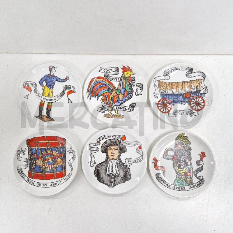 SOTTO BICCHIERI PZ.6 AMERICAN ANTIQUES FORNASETTI MILANO | Mercatino dell'Usato Cervia 1