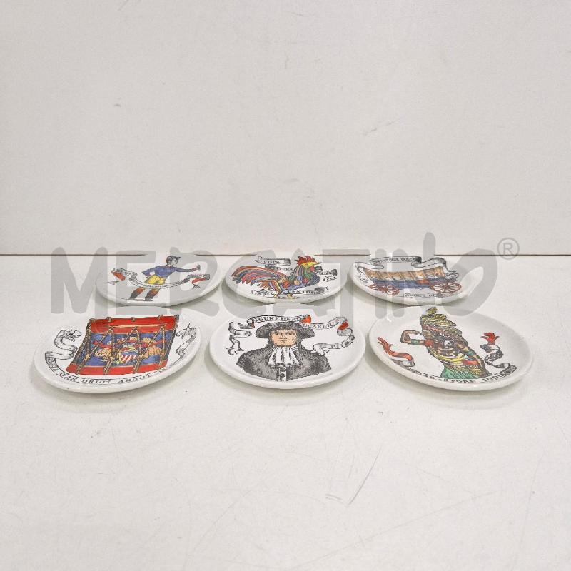SOTTO BICCHIERI PZ.6 AMERICAN ANTIQUES FORNASETTI MILANO | Mercatino dell'Usato Cervia 2