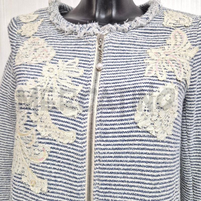 SPOLVERINO DONNA TWIN SET BIANCO BLU RIGHE FIORI PIZZO | Mercatino dell'Usato Cervia 2