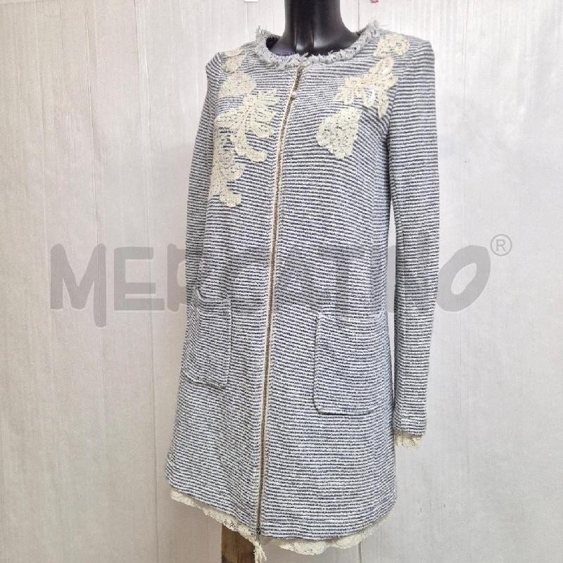SPOLVERINO DONNA TWIN SET BIANCO BLU RIGHE FIORI PIZZO | Mercatino dell'Usato Cervia 3