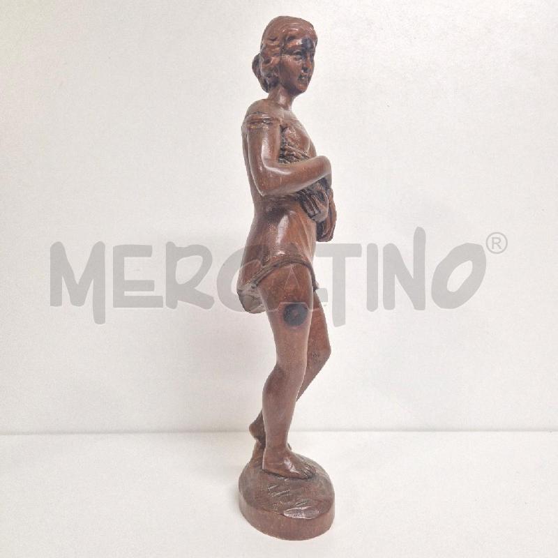 STATUA LEGNO DONNA FASCI NELLE MANI | Mercatino dell'Usato Cervia 5