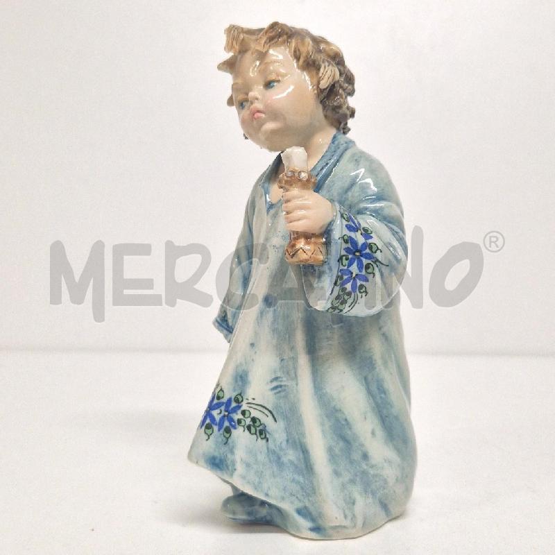 STATUINA BIMBO CAPODIMONTE AZZURRO FIORI | Mercatino dell'Usato Cervia 2