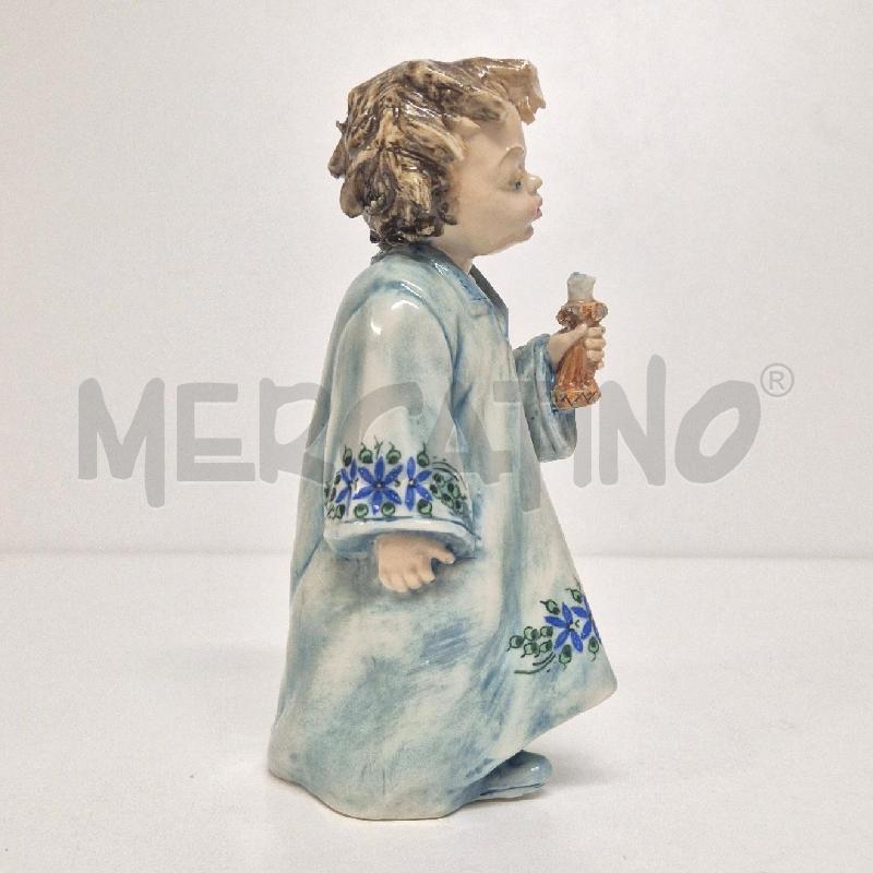 STATUINA BIMBO CAPODIMONTE AZZURRO FIORI | Mercatino dell'Usato Cervia 3