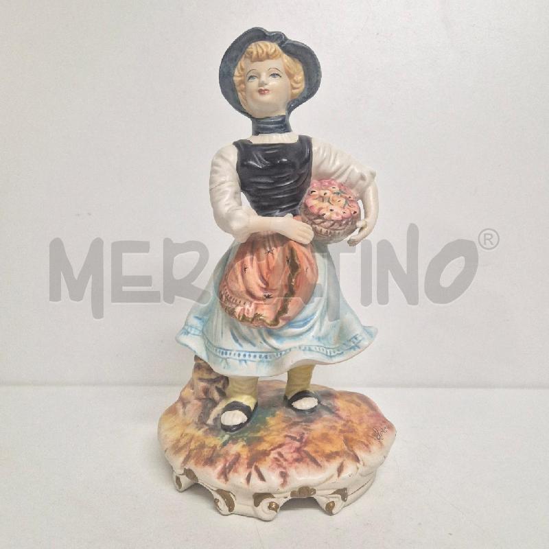 STATUINA SARTORI DONNA CON CESTO FRUTTA | Mercatino dell'Usato Cervia 1