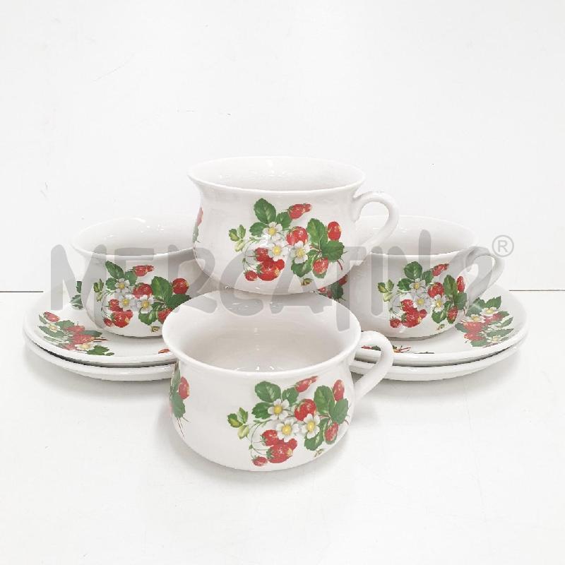 TAZZE X4 CON PIATTO PORTMEIRION POTTERY ENGLAND RETRO STYLE | Mercatino dell'Usato Cervia 1