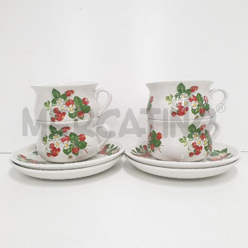 TAZZE X4 CON PIATTO PORTMEIRION POTTERY ENGLAND RETRO STYLE | Mercatino dell'Usato Cervia 2