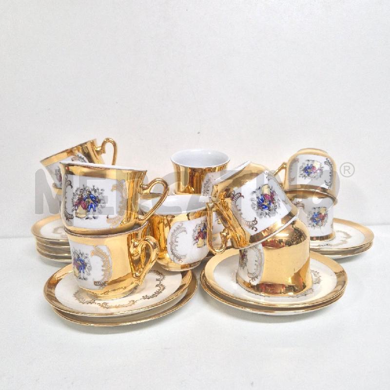 TAZZINE X12 CAFFE BAVARIA BIANCHE DORATE DAMINE | Mercatino dell'Usato Cervia 1