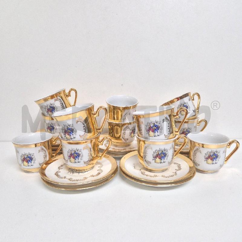 TAZZINE X12 CAFFE BAVARIA BIANCHE DORATE DAMINE | Mercatino dell'Usato Cervia 2