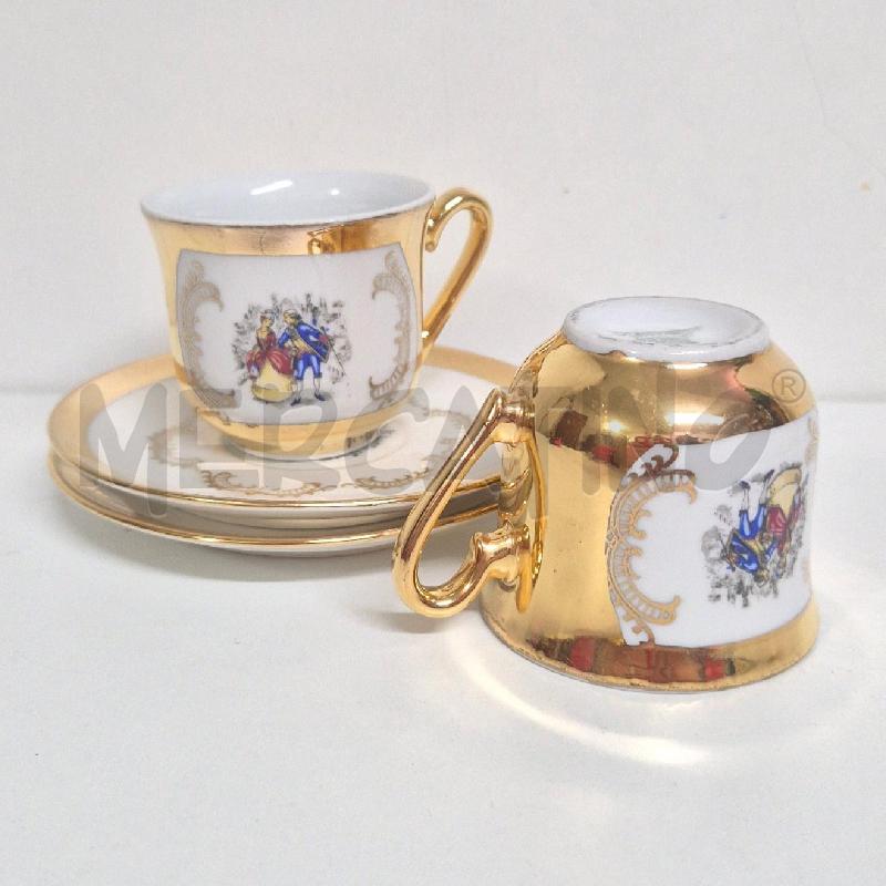 TAZZINE X12 CAFFE BAVARIA BIANCHE DORATE DAMINE | Mercatino dell'Usato Cervia 4