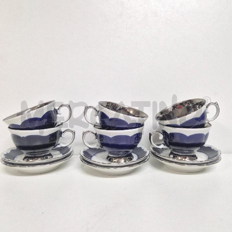 TAZZINE X6  BAVARIA BLU ARGENTATO | Mercatino dell'Usato Cervia 2
