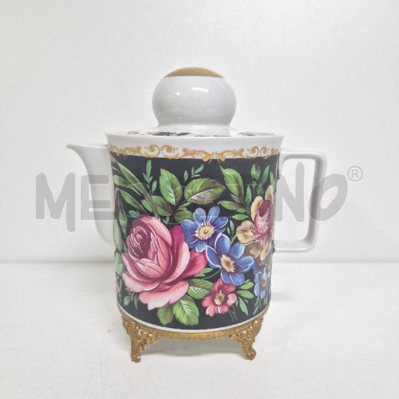 TEIERA LIMOGES DECORATA 4 PIEDINI DORATI | Mercatino dell'Usato Cervia 1