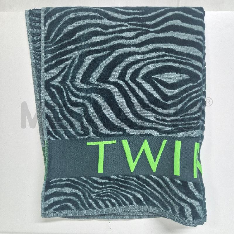 TELO MARE TWIN SET ZEBRATO SCRITTA VERDE FLUO | Mercatino dell'Usato Cervia 1