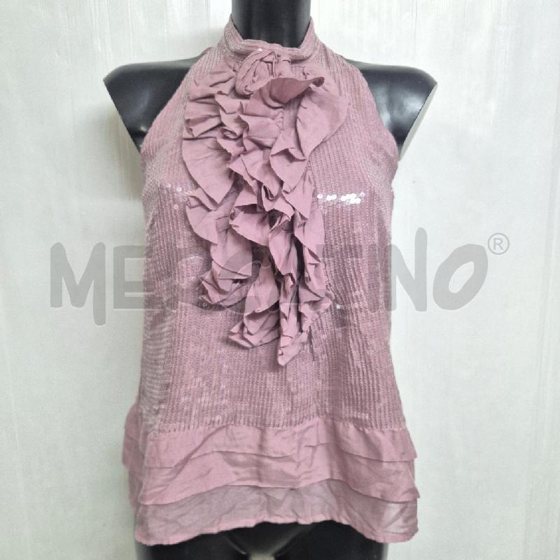 TOP TRUSSARDI ROSA PAILLETTES ROUCHES | Mercatino dell'Usato Cervia 1