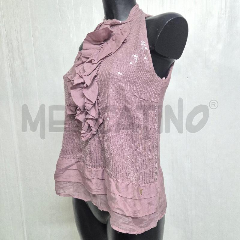 TOP TRUSSARDI ROSA PAILLETTES ROUCHES | Mercatino dell'Usato Cervia 3