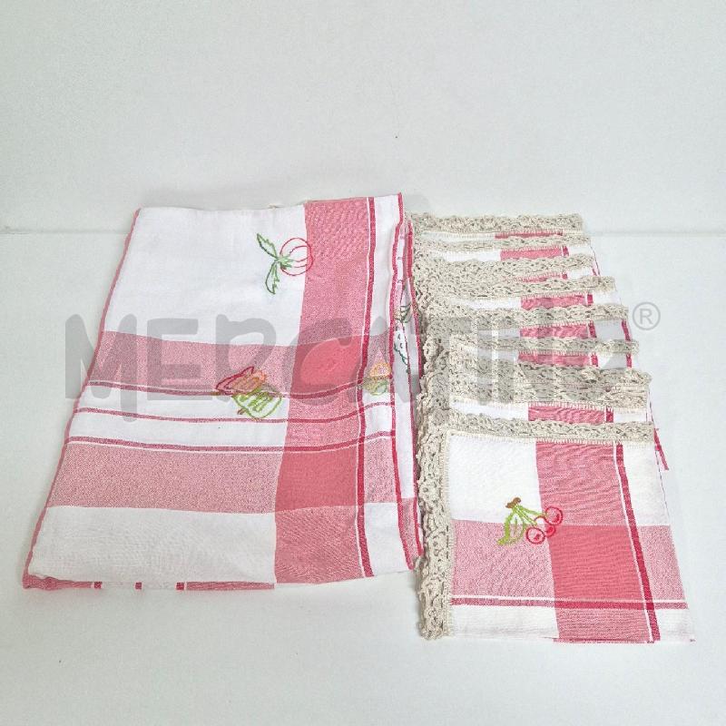 TOVAGLIA RETTANGOLARE 190X135CM QUADRI BIANCA ROSSA | Mercatino dell'Usato Cervia 4