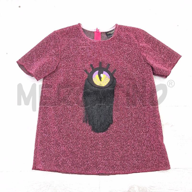T SHIRT BIMBA APOCALYPTO ROSA LUREX OCCHIO FRANGE | Mercatino dell'Usato Cervia 1