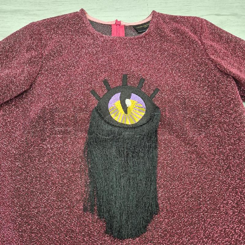 T SHIRT BIMBA APOCALYPTO ROSA LUREX OCCHIO FRANGE | Mercatino dell'Usato Cervia 2