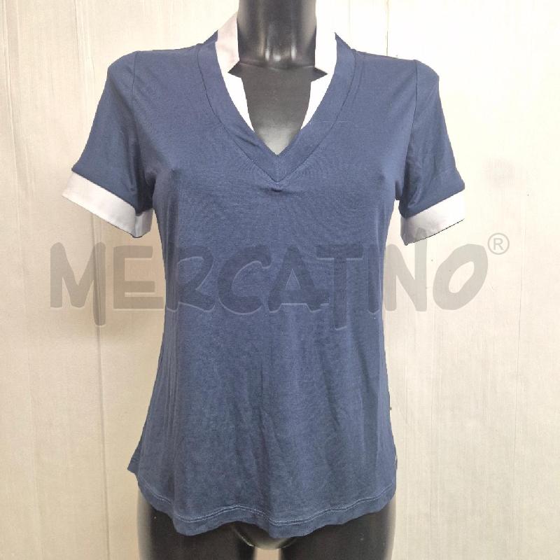 T SHIRT DONNA BROOKSFIELD BLU PROFILI BIANCHI | Mercatino dell'Usato Cervia 1