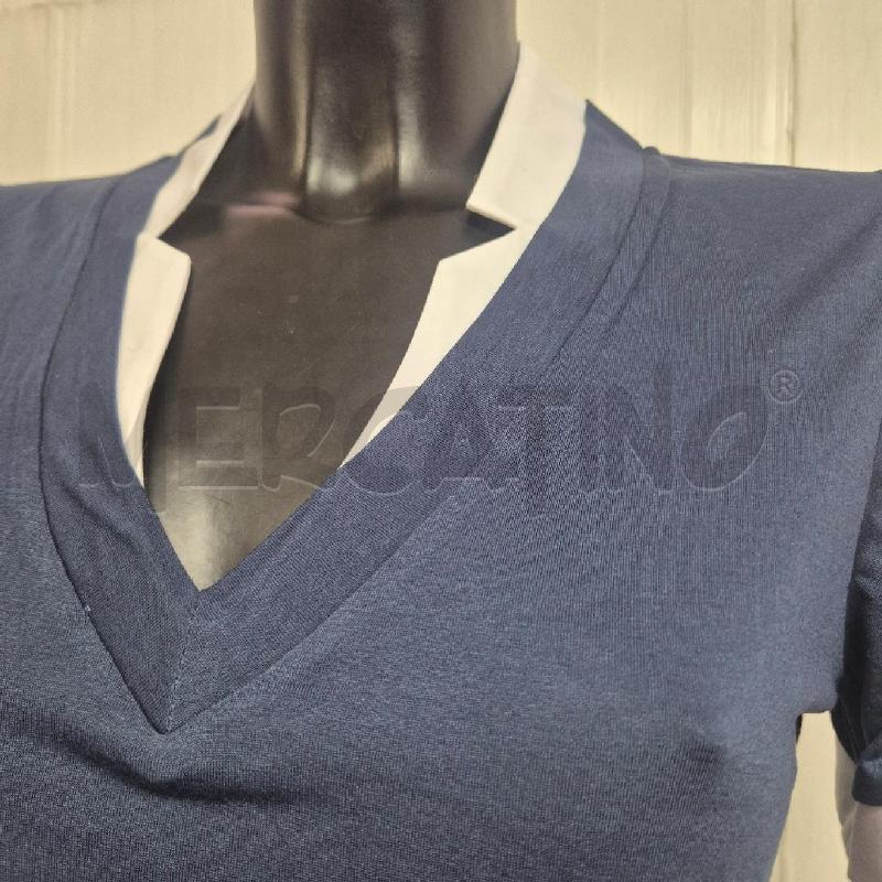 T SHIRT DONNA BROOKSFIELD BLU PROFILI BIANCHI | Mercatino dell'Usato Cervia 2