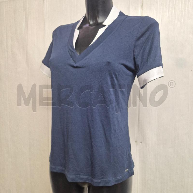 T SHIRT DONNA BROOKSFIELD BLU PROFILI BIANCHI | Mercatino dell'Usato Cervia 3