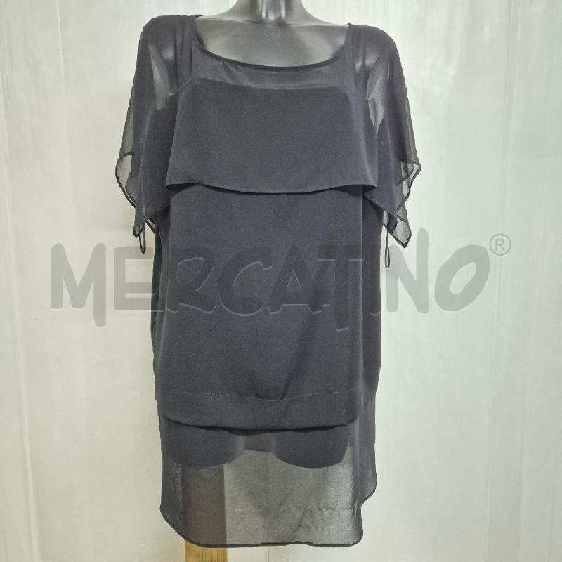 T SHIRT DONNA FIORELLA RUBINO NERA INSERTI VELATI | Mercatino dell'Usato Cervia 1
