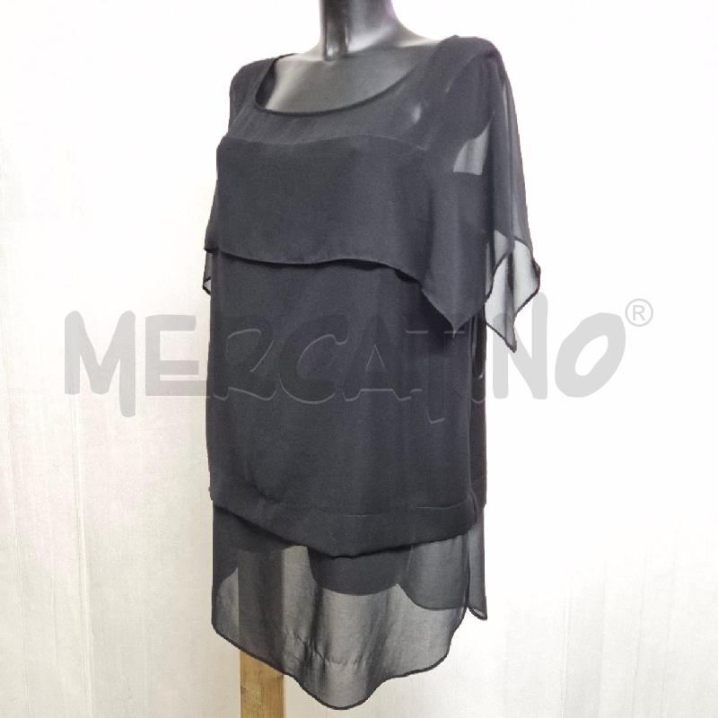 T SHIRT DONNA FIORELLA RUBINO NERA INSERTI VELATI | Mercatino dell'Usato Cervia 3