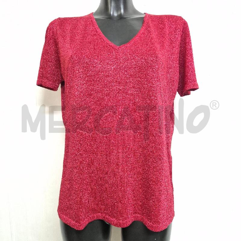 T SHIRT DONNA LUISA SPAGNOLI FRAGOLA LUREX | Mercatino dell'Usato Cervia 1