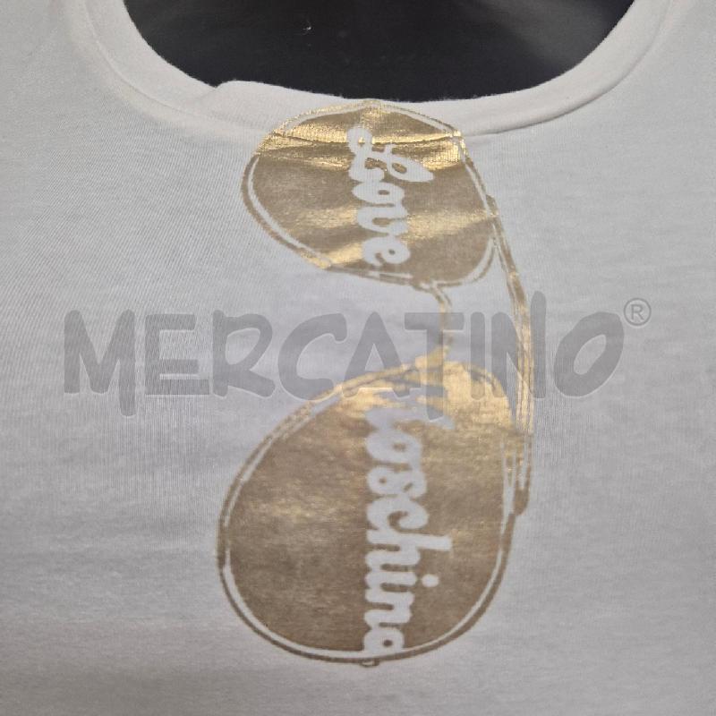 T SHIRT DONNA MOSCHINO BIANCA CON OCCHIALI DORATI | Mercatino dell'Usato Cervia 2