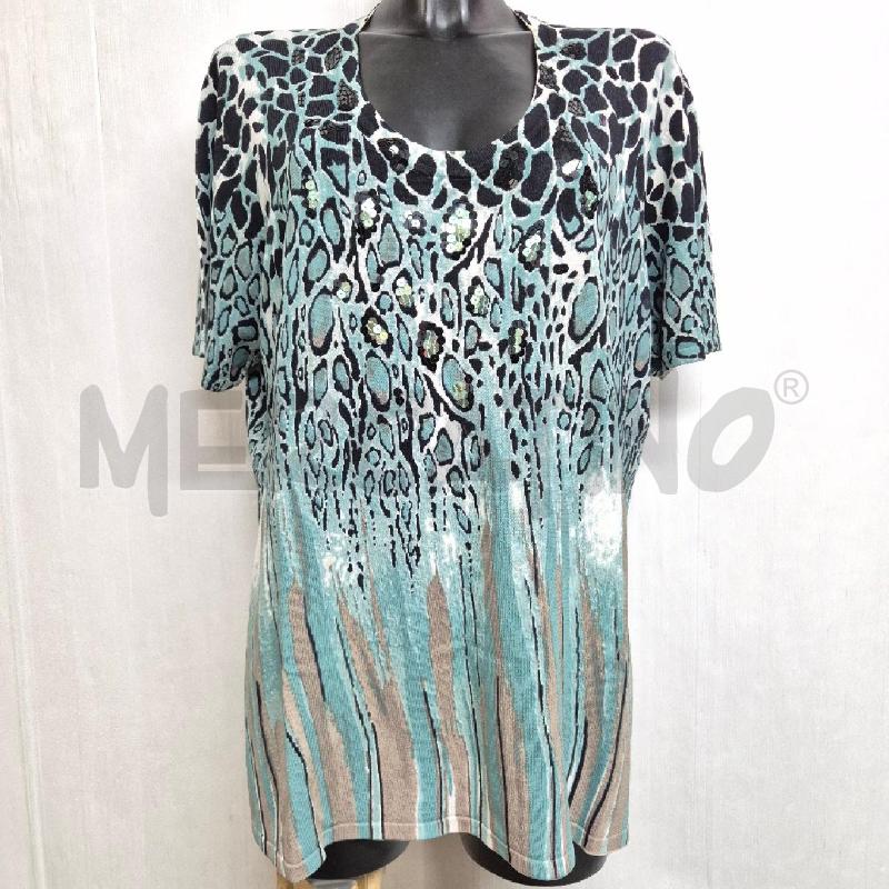 T SHIRT DONNA PER TE BY KRIZIA MACULATA ACQUAMARINA + PAILLETTES | Mercatino dell'Usato Cervia 1