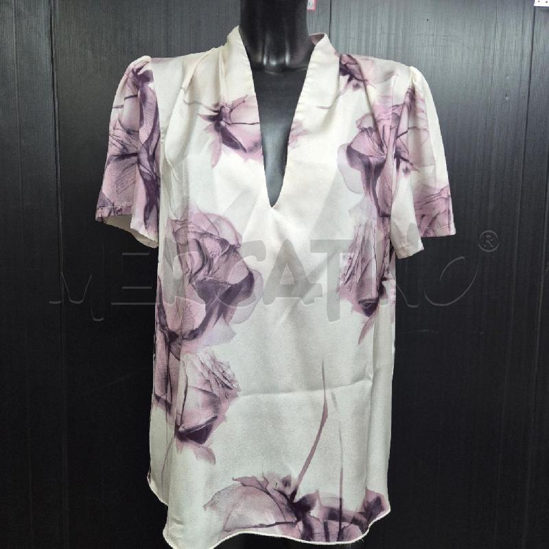 T SHIRT DONNA RINASCIMENTO FIORI FUCSIA VIOLA | Mercatino dell'Usato Cervia 1