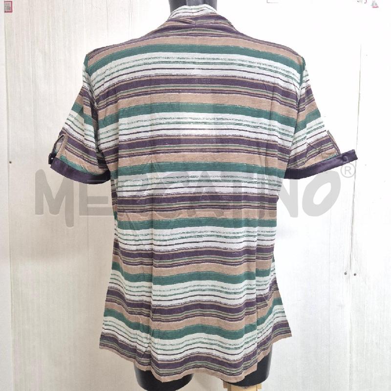 T SHIRT DONNA TRUSSARDI RIGHE MULTICOLOR 100% SETA | Mercatino dell'Usato Cervia 4
