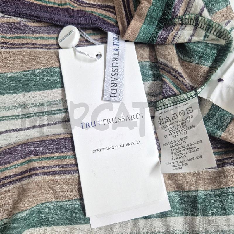 T SHIRT DONNA TRUSSARDI RIGHE MULTICOLOR 100% SETA | Mercatino dell'Usato Cervia 5