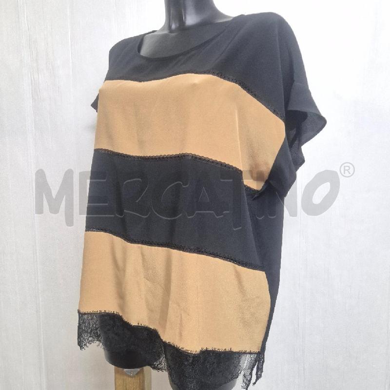 T SHIRT DONNA TWIN SET NERA BEIGE PIZZO RIGHE | Mercatino dell'Usato Cervia 3