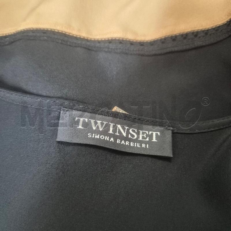 T SHIRT DONNA TWIN SET NERA BEIGE PIZZO RIGHE | Mercatino dell'Usato Cervia 5