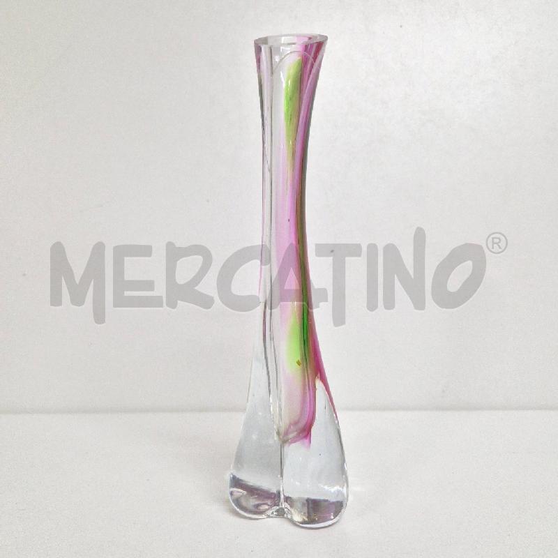VASETTO VETRO SFUMATO ROSA VERDE | Mercatino dell'Usato Cervia 4