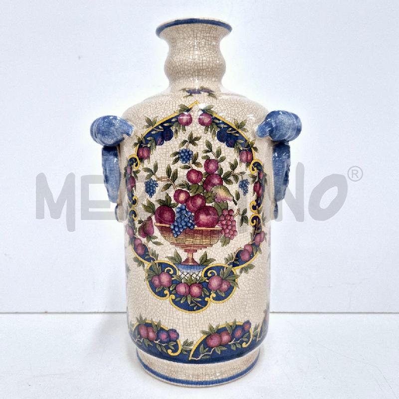VASO A BOTTIGLIA BEIGE FRUTTA CON MANICO BLU  | Mercatino dell'Usato Cervia 1