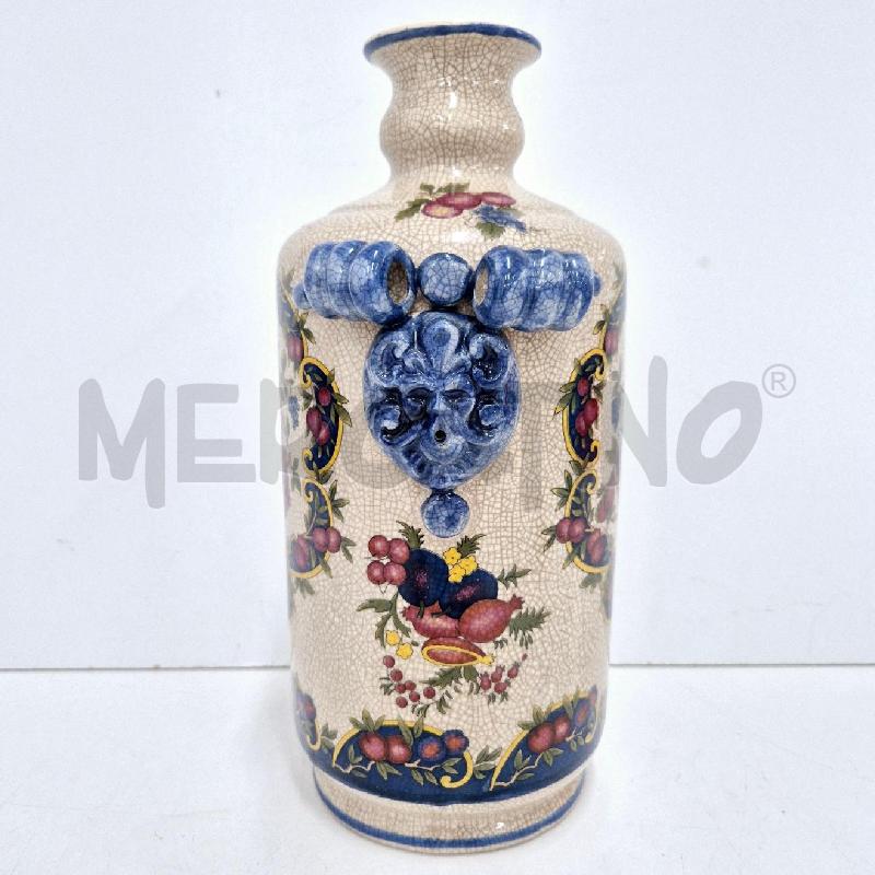 VASO A BOTTIGLIA BEIGE FRUTTA CON MANICO BLU  | Mercatino dell'Usato Cervia 3