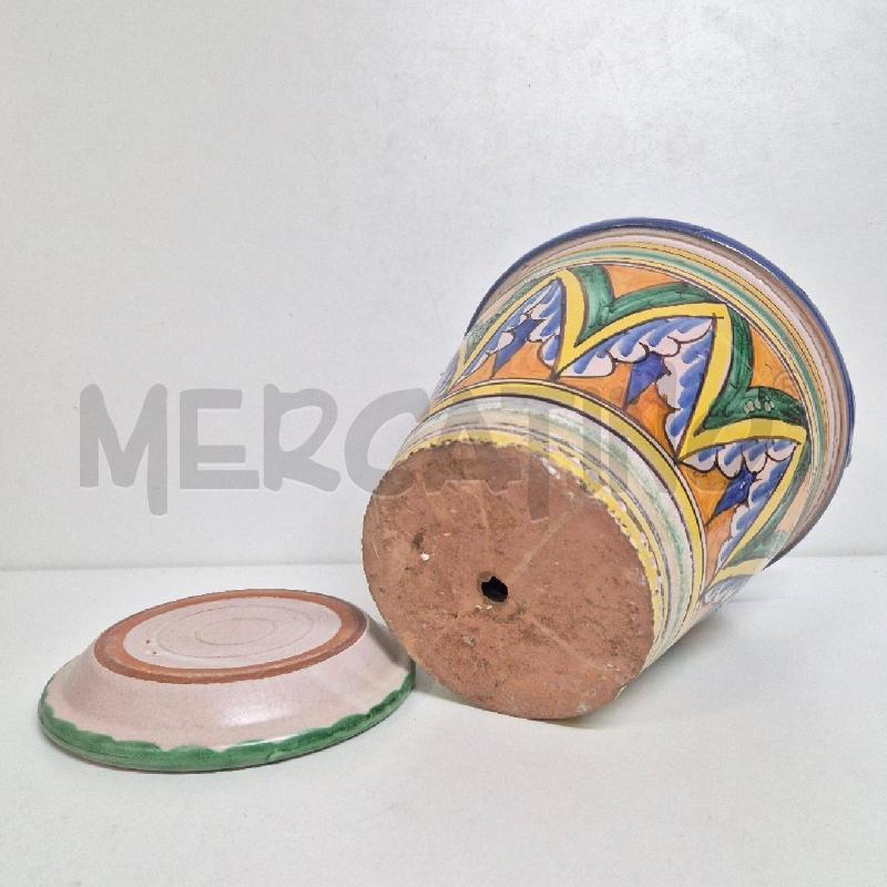 VASO A CESTINO 2 MANICI CERAMICA SICILIANA  | Mercatino dell'Usato Cervia 5