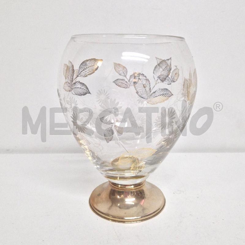 VASO BASE A FIORI DORATI | Mercatino dell'Usato Cervia 1