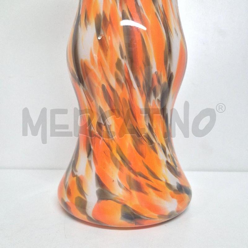 VASO BIANCO ARANCIONE MARRONE FANTASIA ANNI 70 H46 | Mercatino dell'Usato Cervia 2