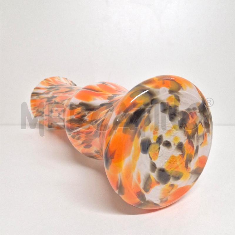 VASO BIANCO ARANCIONE MARRONE FANTASIA ANNI 70 H46 | Mercatino dell'Usato Cervia 5