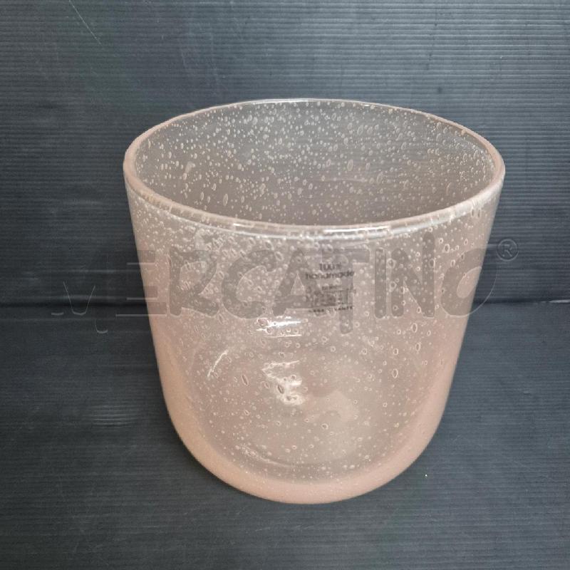 VASO CASA VIVANTE VETRO ROSA BOLLICINE | Mercatino dell'Usato Cervia 2