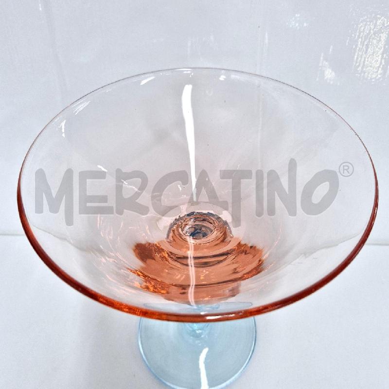 VASO COPPA VETRO AZZURRO ROSA | Mercatino dell'Usato Cervia 5