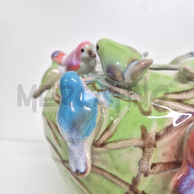 VASO DES POTS VERDE E UCCELLINI H19 | Mercatino dell'Usato Cervia 4
