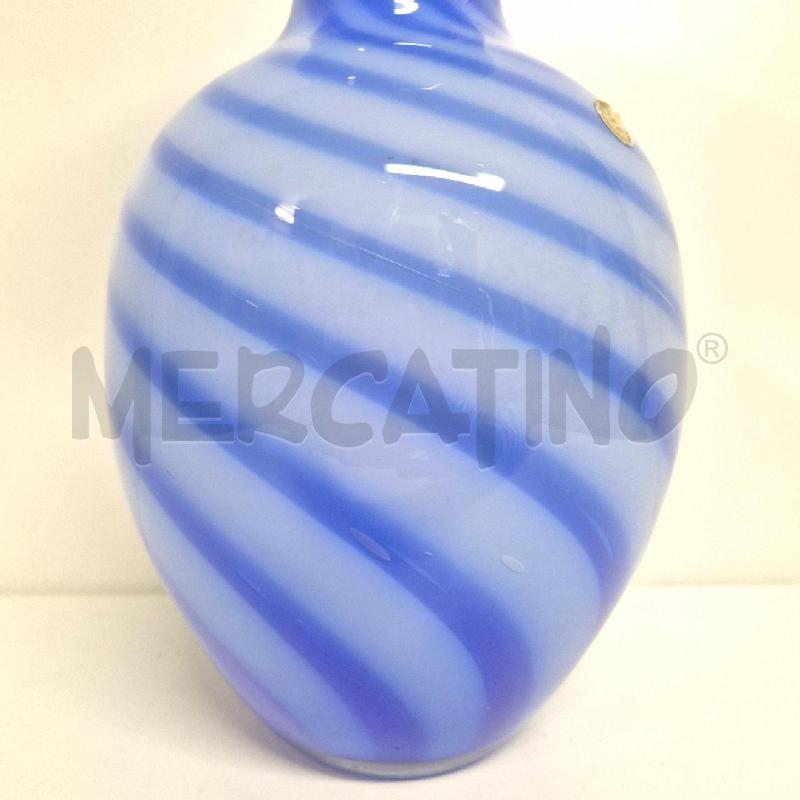 VASO VETRO AZZURRO SPIRALI BLU | Mercatino dell'Usato Cervia 3