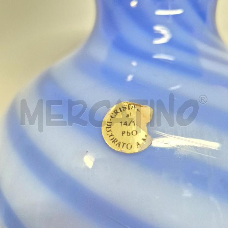 VASO VETRO AZZURRO SPIRALI BLU | Mercatino dell'Usato Cervia 4