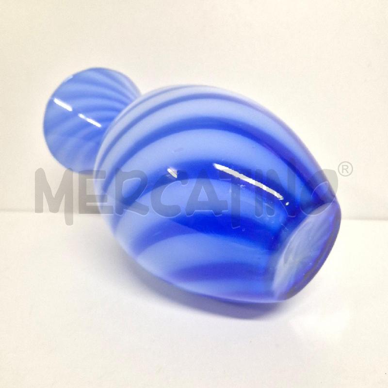 VASO VETRO AZZURRO SPIRALI BLU | Mercatino dell'Usato Cervia 5