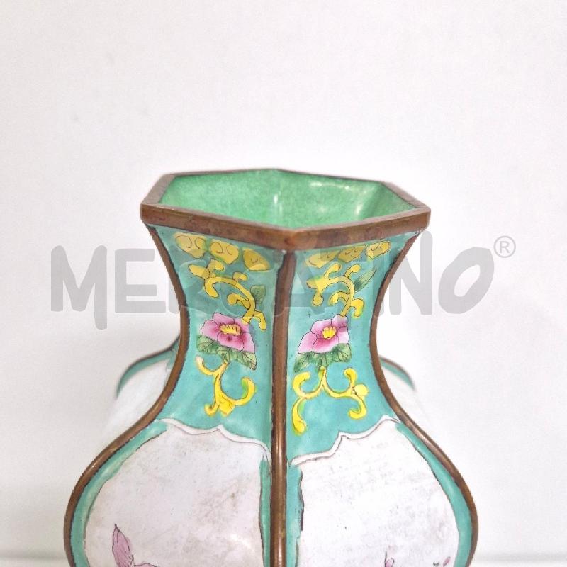 VASO VINTAGE METALLO SMALTATO IN  STILE CINESE | Mercatino dell'Usato Cervia 2