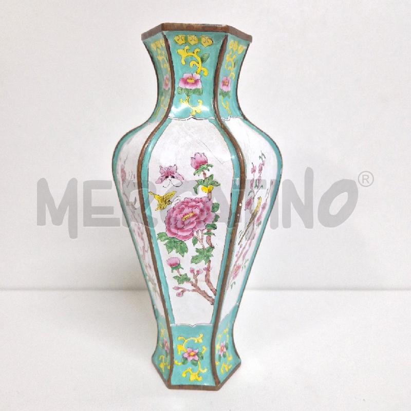 VASO VINTAGE METALLO SMALTATO IN  STILE CINESE | Mercatino dell'Usato Cervia 4