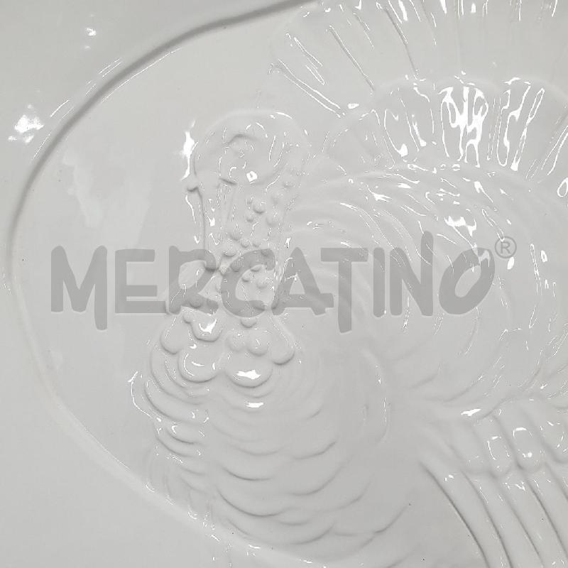 VASSOIO CERAMICA VIETRI BIANCO CON TACCHINO | Mercatino dell'Usato Cervia 2